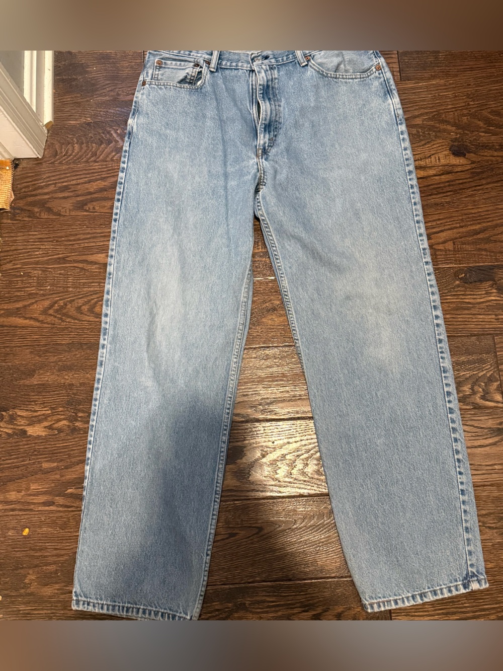 Levi's Light Blue Denim Jeans with Tan Leather Patch